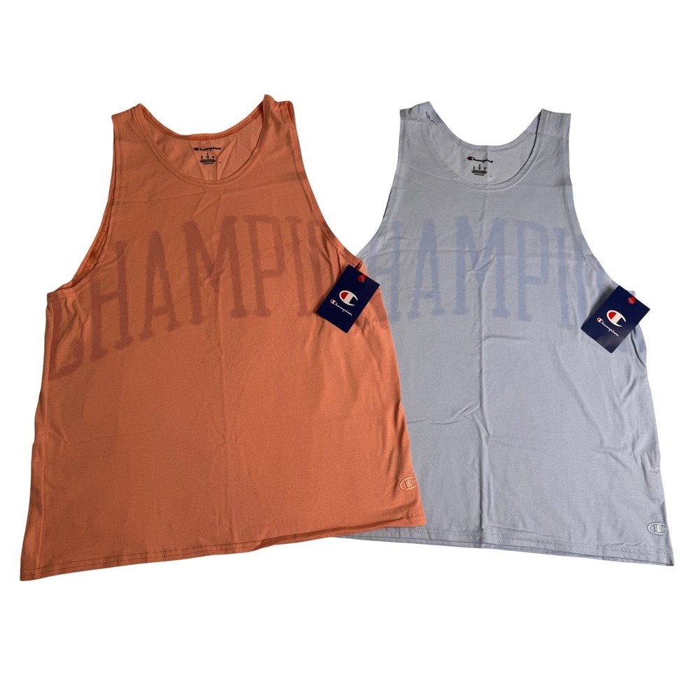 Champion Got Game Tank Top 2 Pack Gym Activewear Mens Small Cotton